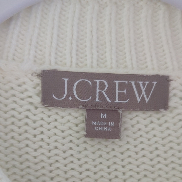J. Crew Women's White Cotton Rollneck Sweater - Picture 2 of 7